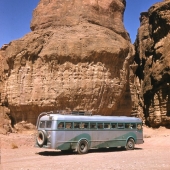 Tour Bus at King Solomon's Pillars, 1958