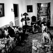 Dog psychiatrist with wife and dogs