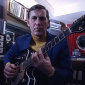 Chet Atkins with guitar, Nashville, TN, 1968