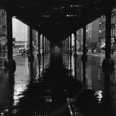 9th Avenue El, rainy day, NYC 1940