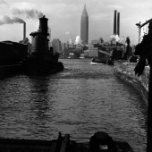 Tugboat with Empire State Building, NYC 1943