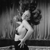 Burlesque dancer, Betty Rowland, 1949