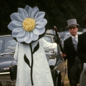 Lady in Flower hat and coat