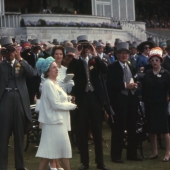 Spectators in front of the Royal Enclosure Royal Ascot