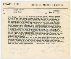 Time-LIFE Memo, Oct. 10, 1958